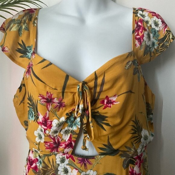 Xhilaration Yellow Floral Mini Dress Size Small - Picture 4 of 8